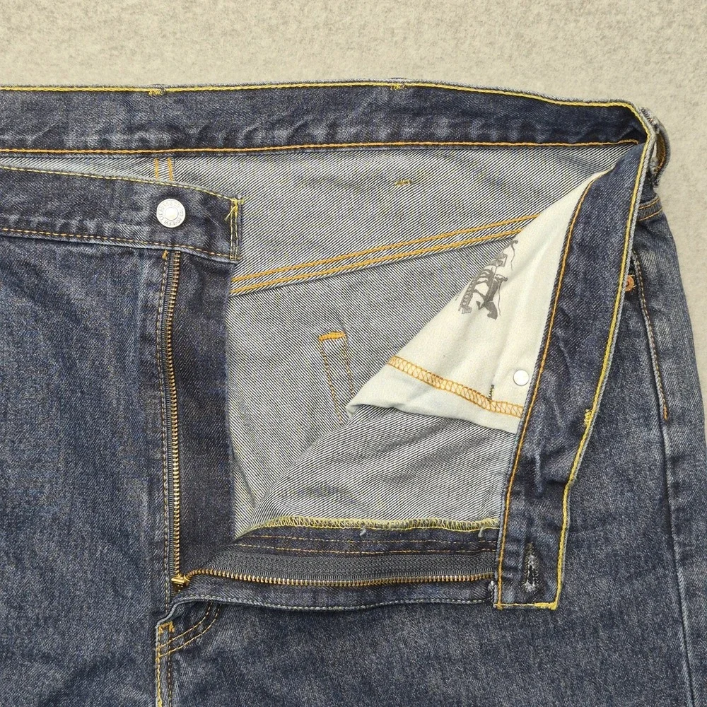 Levi's 505 Jeans Mens 44x29 Dark Wash Straight Leg Classic Denim Regular Fit